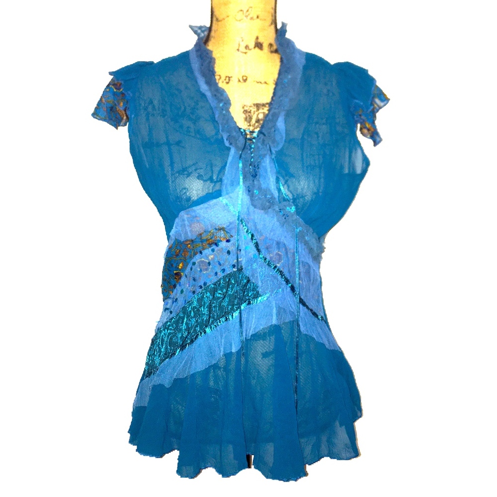 Y2K Vintage Lace Top -Large